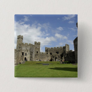 Bóton Quadrado 5.08cm Europa, País de Gales, Caernarfon. Castelo de Caer
