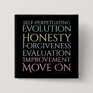 Bóton Quadrado 5.08cm Evolução Autoexecutável As Cinco Chaves