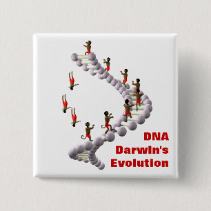 Bóton Quadrado 5.08cm Evolução do ADN Darwin