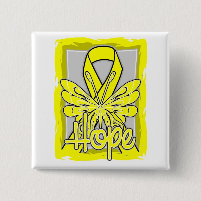 Bóton Quadrado 5.08cm Ewing Sarcoma Hope Butterfly Retrato (Frente)
