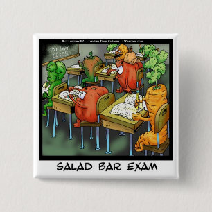 Bóton Quadrado 5.08cm Exame do Bar de Saladas Engraçado