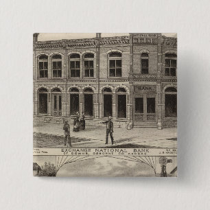 Bóton Quadrado 5.08cm Exchange National Bank of Downs, Kansas