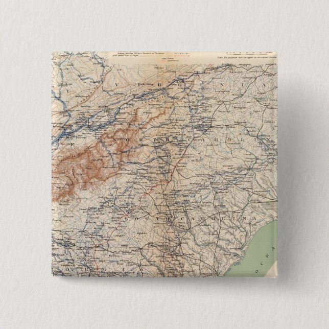 Bóton Quadrado 5.08cm Exército das Campanhas em Cumberland (Frente)