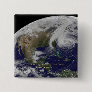 Bóton Quadrado 5.08cm Exibição por Satélite do Furacão Sandy