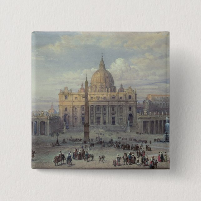 Bóton Quadrado 5.08cm Exterior de St Peter (Frente)