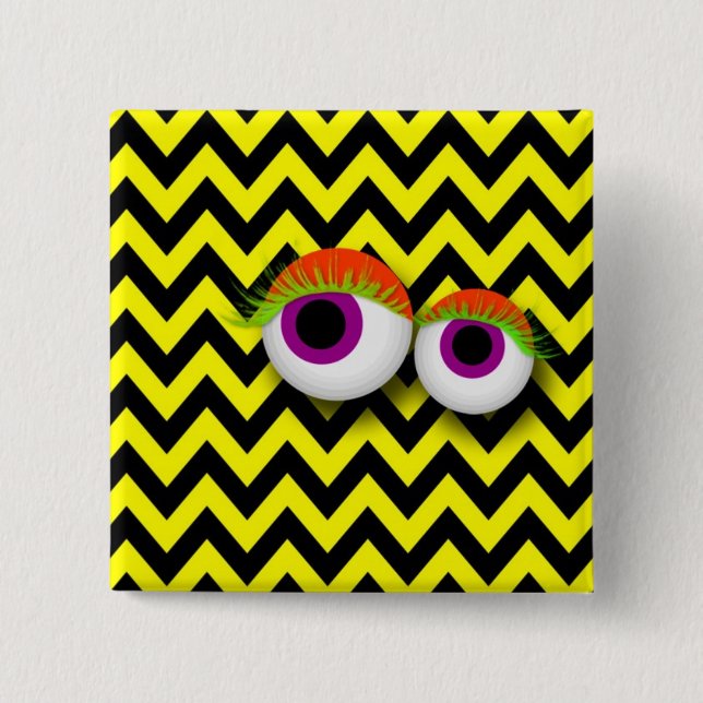 Bóton Quadrado 5.08cm EYE badge : yellow (Frente)