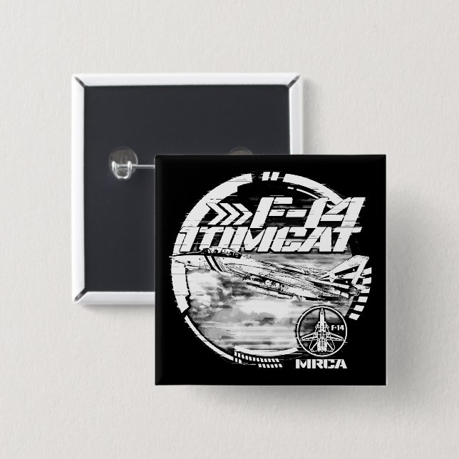 Bóton Quadrado 5.08cm F-14 Tomcat (Frente & Verso)