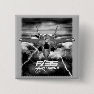 Bóton Quadrado 5.08cm F-35 Relâmpago II