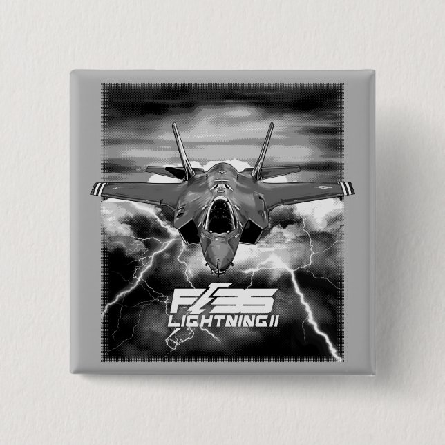 Bóton Quadrado 5.08cm F-35 Relâmpago II (Frente)