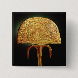 Bóton Quadrado 5.08cm fã da Avestruz-pena, do túmulo de Tutankhamun
