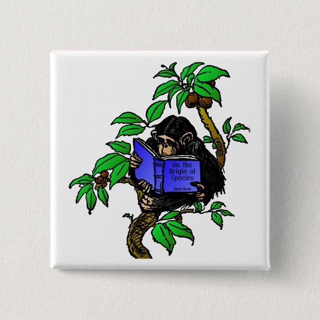 Bóton Quadrado 5.08cm Fã de Darwin (Frente)