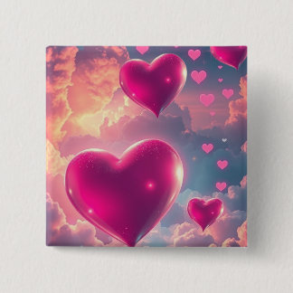 Bóton Quadrado 5.08cm Fabian LOVE LOVE LOVE Button 