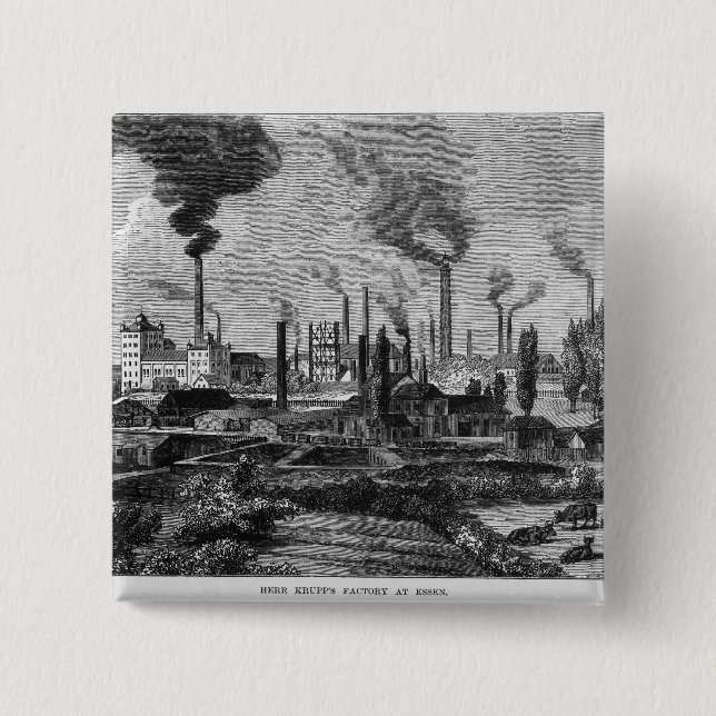 Bóton Quadrado 5.08cm Fábrica do Sr. Krupp em Essen, Alemanha (Frente)