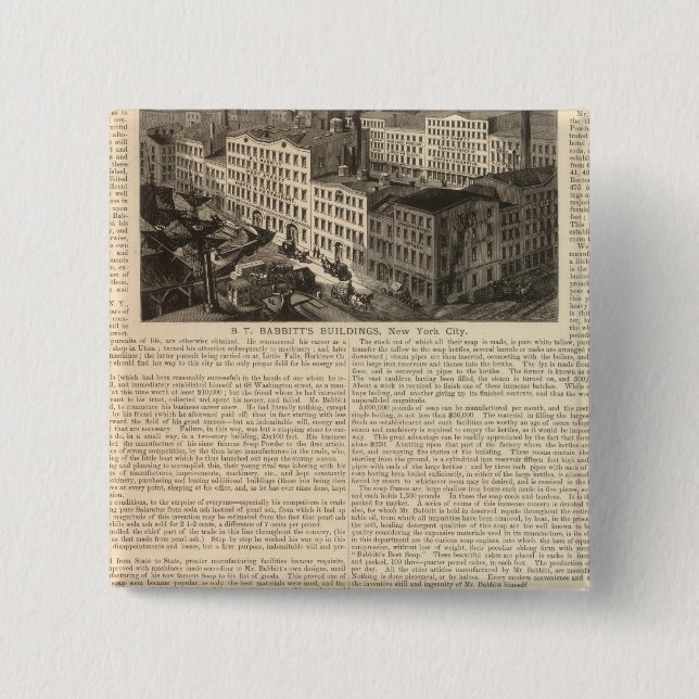 Bóton Quadrado 5.08cm Fabricação, Armazém (Frente)