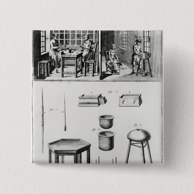 Bóton Quadrado 5.08cm Fabricante dos botões & fabricante do laço (Frente)