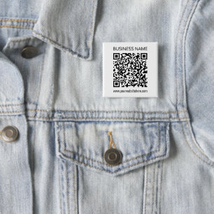 Bóton Quadrado 5.08cm Faça um Código QR Empresarial Instantaneamente & T