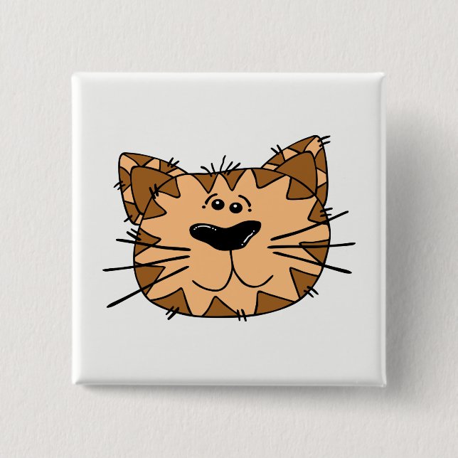 Bóton Quadrado 5.08cm Face de Gato (Frente)