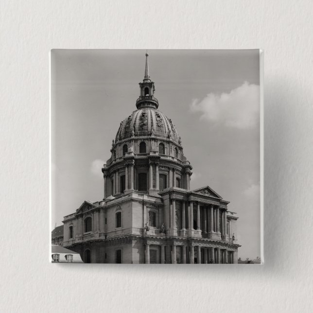 Bóton Quadrado 5.08cm Fachada da igreja de St Louis (Frente)