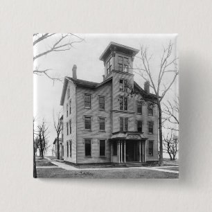 Bóton Quadrado 5.08cm Faculdade velha, Evanston, construído em 1855