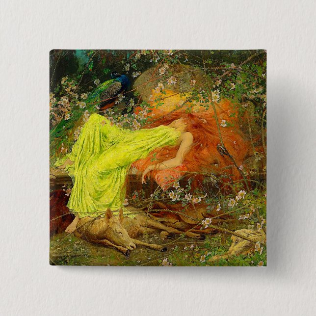 Bóton Quadrado 5.08cm Fada — Arthur Wardle (Frente)