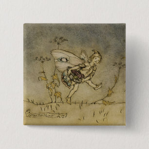 Bóton Quadrado 5.08cm Fada de Arthur Rackham , ilustração 'de um Midsu