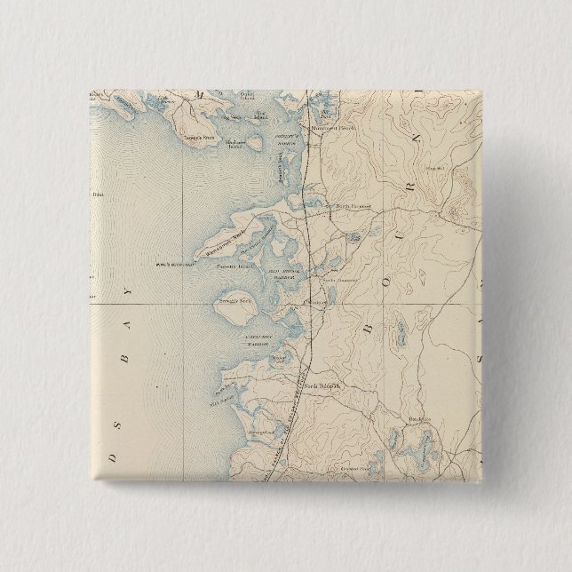 Bóton Quadrado 5.08cm Falmouth, Massachusetts (Frente)