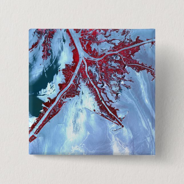 Bóton Quadrado 5.08cm Falsa cor satélite (Frente)