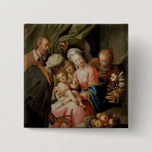 Bóton Quadrado 5.08cm Família santamente com St Anne