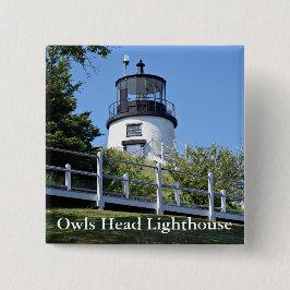 Bóton Quadrado 5.08cm Farol de Cabeça de Coruja, Maine Pin