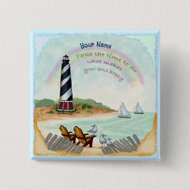 Bóton Quadrado 5.08cm Farol de Destino (Frente)