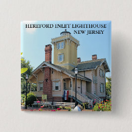 Bóton Quadrado 5.08cm Farol de entrada de Hereford, Pin de Nova Jersey