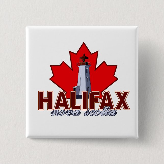 Bóton Quadrado 5.08cm Farol de Halifax (Frente)