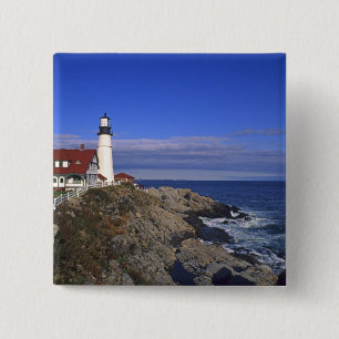 Bóton Quadrado 5.08cm Farol de Portland Head Lighthouse Maine