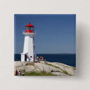 Bóton Quadrado 5.08cm Farol em Peggy's Cove, Nova Scotia, Canadá.