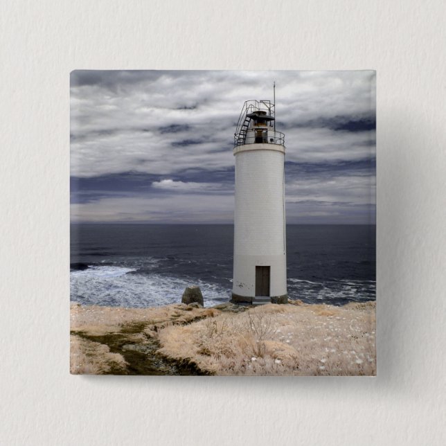 Bóton Quadrado 5.08cm Farol | Galiza de Laxe, espanha (Frente)