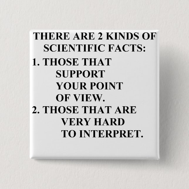 Bóton Quadrado 5.08cm fatos científicos (Frente)