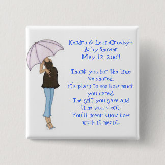 Bóton Quadrado 5.08cm Favor do chá de fraldas