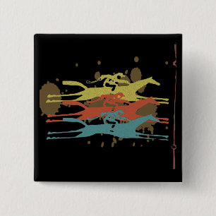 Bóton Quadrado 5.08cm Favoritos para festas da corrida de cavalos