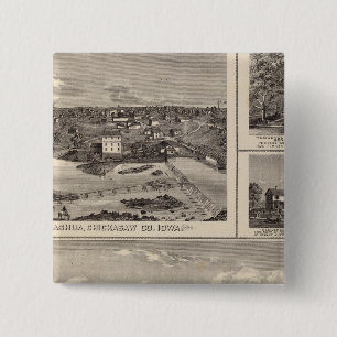 Bóton Quadrado 5.08cm fazenda e residência em Nashua