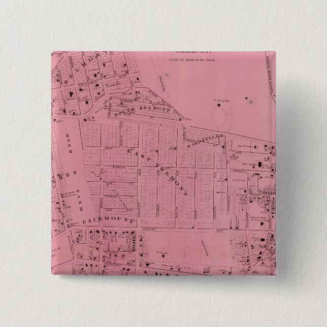 Bóton Quadrado 5.08cm Fazendas ocidentais (Frente)