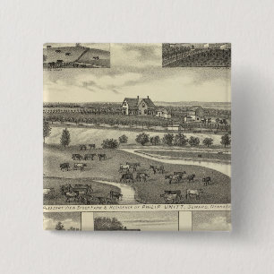 Bóton Quadrado 5.08cm Fazendas para Transporte, Nebraska