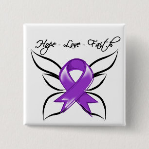 Bóton Quadrado 5.08cm Fé do amor da esperança do cancer da ESSÊNCIA