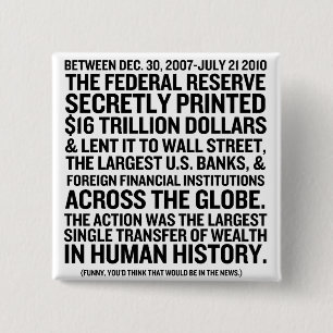 Bóton Quadrado 5.08cm Federal Reserve examina