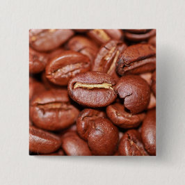 Bóton Quadrado 5.08cm Feijões de café torrados
