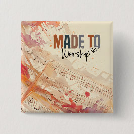 Bóton Quadrado 5.08cm Feita com uma citação cristã inspiracional Culto