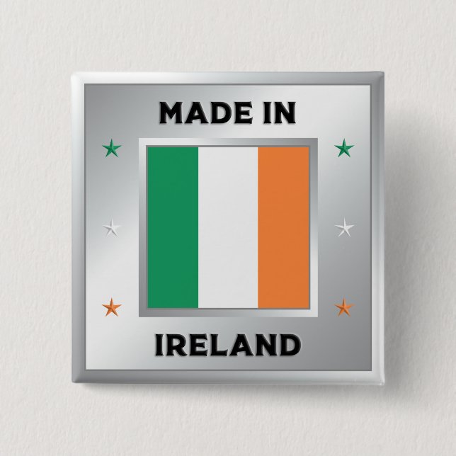 Bóton Quadrado 5.08cm Feito na Irlanda (Frente)