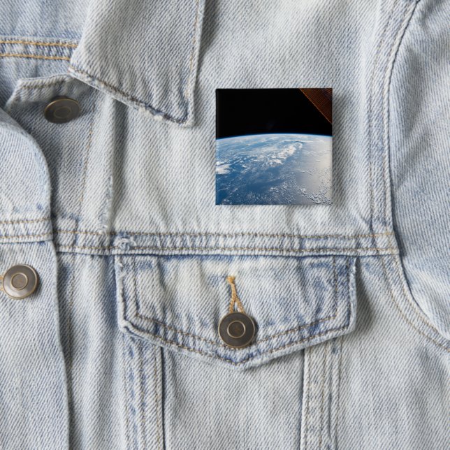 Bóton Quadrado 5.08cm Feixes De Sol Ao Longo Das Águas Do Oceano Pacífic (In Situ)