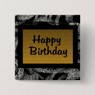 Bóton Quadrado 5.08cm Feliz aniversario