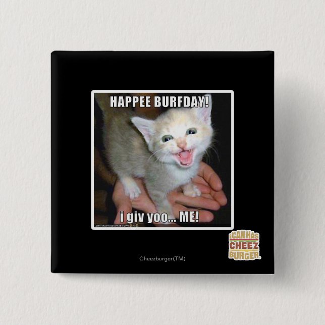 BÓTON QUADRADO 5.08CM FELIZ BURFDAY! (Frente)