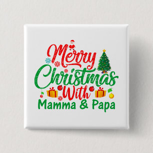 Bóton Quadrado 5.08cm Feliz Natal com Mamma & Pappa-42705
